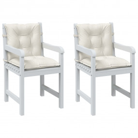 Lowback Chair Cushion Set of 2 Melange cream 100% polye...