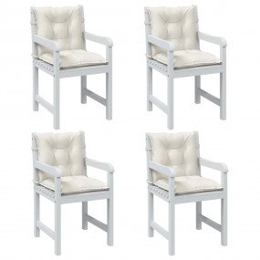 Lowback Chair Cushion Set of 4 Melange cream 100% Polye...