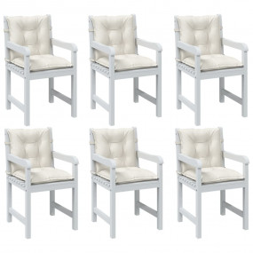 Lowback Chair Cushion Set of 6 Melange cream 100% polye...