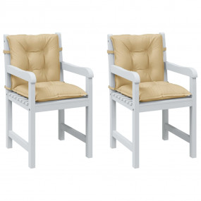 Lowback Chair Cushion Set of 2 Melange Beige 100% Polye...