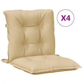 Low Back Chair Cushion Set of 4 Melange Beige