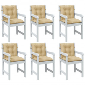 Lowback Chair Cushion Set of 6 Melange beige
