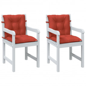 Lowback Chair Cushion Set of 2 Melange Red 100% polyest...