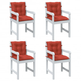 Lowback Chair Cushion Set of 4 Melange Red Fabric (100%...