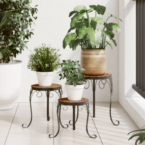 Plant Stand Set of 3 Terracotta Powder-coated iron, cer...