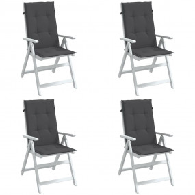 Highback Chair Cushion Set of 4 Melange Anthracite Poly...