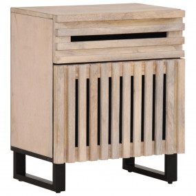 Bedside Cabinet White Solid mango wood Medium Bedside C...