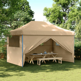 Party Tent Beige Oxford fabric, PVC, Powder-coated stee...