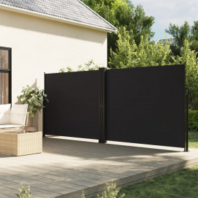 Retractable Side Awning Black Polyester with PU coating...