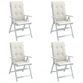 Highback Chair Cushion Set of 4 Melange cream 100% Poly...