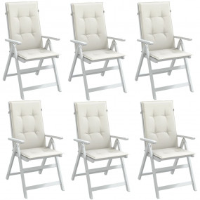 Highback Chair Cushion Set of 6 Melange cream 100% poly...