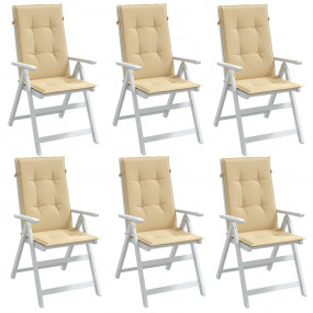 Highback Chair Cushion Set of 6 Melange Beige
