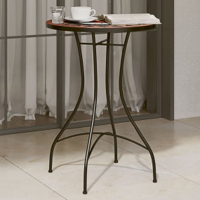 Mosaic Bistro Table Terracotta and White Powder-coated ...