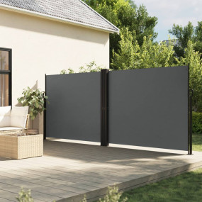 Retractable Side Awning Anthracite 100% polyester with ...