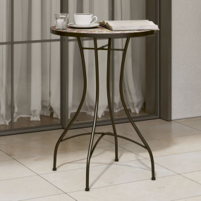 Mosaic Bistro Table Terracotta and White Powder-coated ...