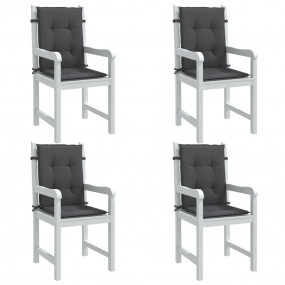 Lowback Chair Cushion Set of 4 Melange Anthracite 100% ...