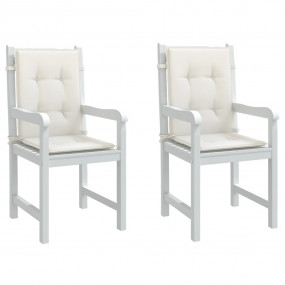Lowback Chair Cushion Set of 2 Melange cream 100% polye...