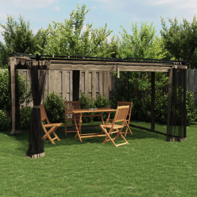 Gazebo Taupe and Anthracite Steel and polyester Large R...
