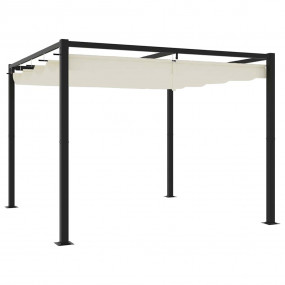 Garden Gazebo Cream, Anthracite Steel, Polyester Large