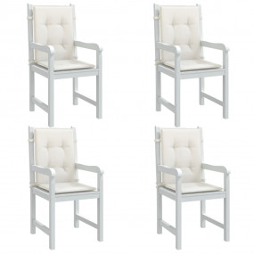 Lowback Chair Cushion Set of 4 Melange Cream 100% Polye...