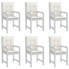 Lowback Chair Cushion Set of 6 Melange cream 100% polye...