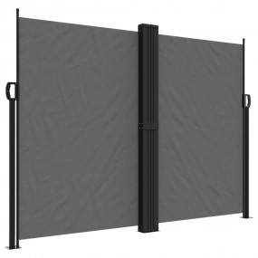 Retractable Side Awning Anthracite 100% polyester with ...