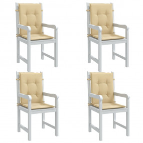 Lowback Chair Cushion Set of 4 Melange Beige 100% Polye...