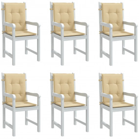 Lowback Chair Cushion Set of 6 Melange beige 100% polye...