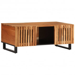 Coffee Table Brown Solid Acacia Wood Medium Coffee Tabl...