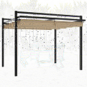 Garden Gazebo Frame: Anthracite, Roof: Taupe