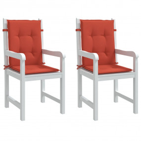Lowback Chair Cushion Set of 2 Melange Red 100% Polyest...