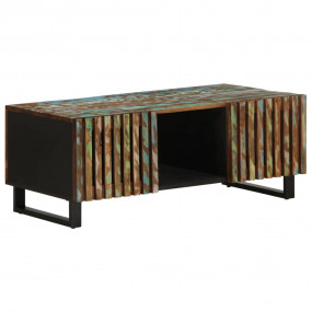 Coffee Table Natural Wood Solid Acacia Wood 39.4x21.7x1...