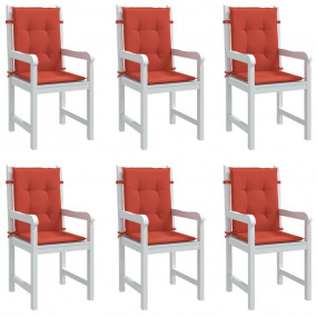 Lowback Chair Cushion Set of 6 Melange Red 100% polyest...