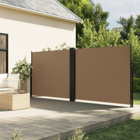 Retractable Side Awning Taupe Polyester with PU coating...