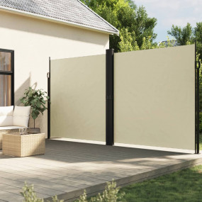 Retractable Side Awning Cream 100% polyester with PU co...