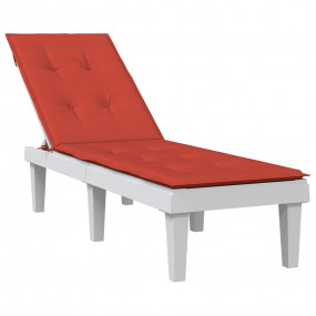 Deck Chair Cushion Melange Red Polyester Large Non-slip