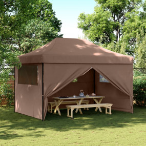 Party Tent Brown, Black Oxford fabric, PVC, Powder-coat...