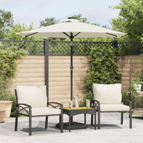 Garden Parasol White Fabric (100% polyester), steel Lar...