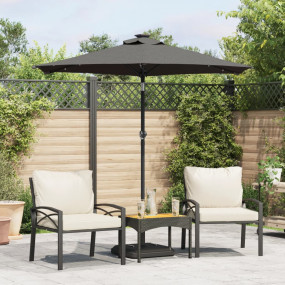 Garden Parasol Anthracite Steel, Polyester Large Tiltab...