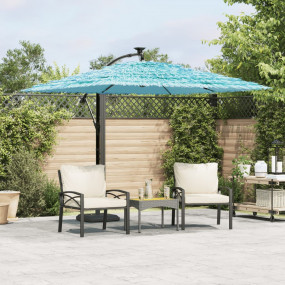 Garden Parasol Blue Polyester, steel, straw Large