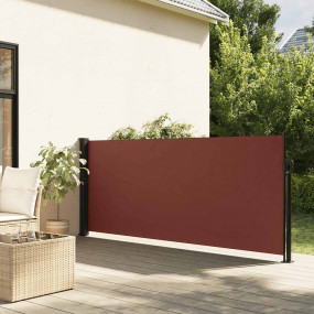 Retractable Side Awning Brown 100% polyester with PU co...