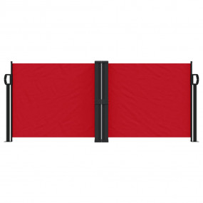 Retractable Side Awning Red Polyester with PU coating