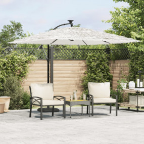 Garden Parasol White Polyester, Steel, Straw Large Coll...