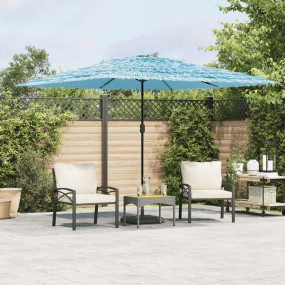 Garden Parasol Blue Polyester, Steel, Straw Large
