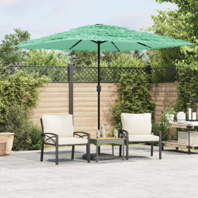 Garden Parasol Green Polyester, Powder-Coated Steel Lar...