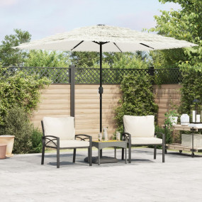 Garden Parasol White 100% polyester, powder-coated stee...
