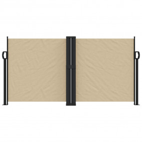 Retractable Side Awning Beige Polyester with PU coating...