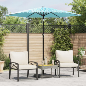 Garden Parasol Blue Polyester, Powder-Coated Steel, Str...