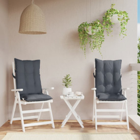 Highback Chair Cushion Set of 2 Anthracite