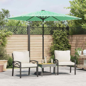 Garden Parasol Green Polyester, Powder-Coated Steel, St...
